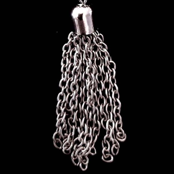 💞💗 Vintage Silver Plated Chain Tassel Clip On Charm 3" - Picture 4 of 6